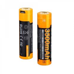 Картинка Аккумулятор 18650 Fenix 3500 mAh (ARB-L18-3500U) micro usb зарядка