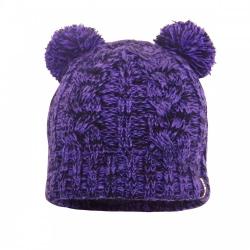 детская с бубонами DexShell Children beanie cable pom poms, фиолетовая (DH572PP)