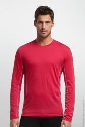 Футболка с длинным рукавом Icebreaker Aero LS Crewe MEN rocket/metro heather M Картинка Футболка с длинным рукавом Icebreaker Aero LS Crewe MEN rocket/metro heather M