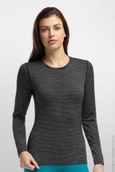 Футболка с длинным рукавом Icebreaker BF 200 Oasis LS Crewe WMN black/snow S Картинка Футболка с длинным рукавом Icebreaker BF 200 Oasis LS Crewe WMN black/snow S