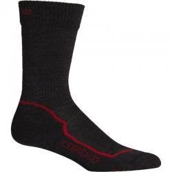 Icebreaker Hike + Lite Crew MEN jet melange/red/black L Картинка Icebreaker Hike + Lite Crew MEN jet melange/red/black L