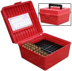 Кейс MTM д/патрон. 300WM, 338 Win Mag на 100шт. ц:красный Картинка Кейс MTM д/патрон. 300WM, 338 Win Mag на 100шт. ц:красный