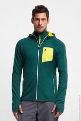 Кофта Icebreaker Atom LS Zip Hood MEN pine/chartreuse/white M Картинка Кофта Icebreaker Atom LS Zip Hood MEN pine/chartreuse/white M