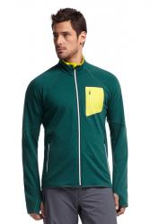 Кофта Icebreaker Atom LS Zip MEN pine/chartreuse/white M Картинка Кофта Icebreaker Atom LS Zip MEN pine/chartreuse/white M