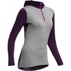 Кофта Icebreaker Oasis LS Half Zip Hood WMN metro hthr/vino/vivid S Картинка Кофта Icebreaker Oasis LS Half Zip Hood WMN metro hthr/vino/vivid S