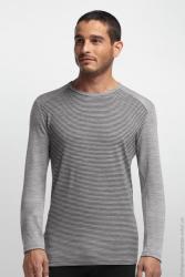 Кофта Icebreaker Tech LS Crewe Stripe MEN metro hthr/metro hthr M Картинка Кофта Icebreaker Tech LS Crewe Stripe MEN metro hthr/metro hthr M