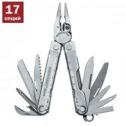 Мультитул Leatherman Rebar кожанный чехол, подарочная коробка Картинка Мультитул Leatherman Rebar кожанный чехол, подарочная коробка