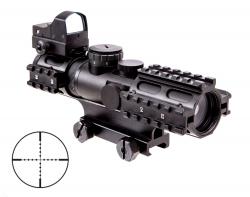 Прицел NcStar Mil 2-7X Green Dot & Laser Картинка Прицел NcStar Mil 2-7X Green Dot & Laser