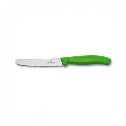 Нож кухонный Victorinox SwissClassic для томатів, 11 см, волн.лезо,зелений Картинка Нож кухонный Victorinox SwissClassic для томатів, 11 см, волн.лезо,зелений