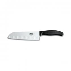 Нож кухонний Victorinox SwissClassic, Santoku, ребр. лезо, 17 cm, чорний блістер Картинка Нож кухонний Victorinox SwissClassic, Santoku, ребр. лезо, 17 cm, чорний блістер