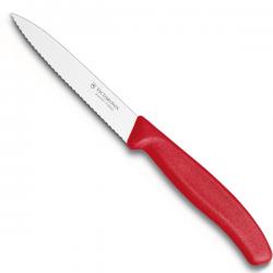 Нож кухонный Victorinox SwissClassic,10см, з хвилястим лезом, червоний Картинка Нож кухонный Victorinox SwissClassic,10см, з хвилястим лезом, червоний