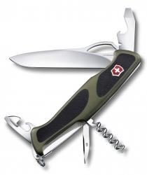 Нож Victorinox Delemont RangerGrip 61, 130 мм, зелений / чорний Картинка Нож Victorinox Delemont RangerGrip 61, 130 мм, зелений / чорний