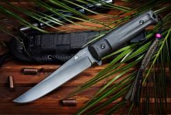 Нож Kizlyar Supreme Croc Черный D2, черные ножны Картинка Нож Kizlyar Supreme Croc Черный D2, черные ножны