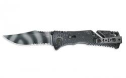 Картинка Нож SOG Trident Black Blade, полусерретор