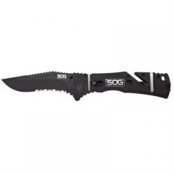 Картинка Нож SOG Trident Elite Black Blade, полусеррейтор