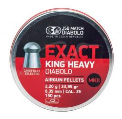 Пули пневм JSB King Heavy MKII, 6,35 mm , 2,2 г, 150 шт/уп Картинка Пули пневм JSB King Heavy MKII, 6,35 mm , 2,2 г, 150 шт/уп