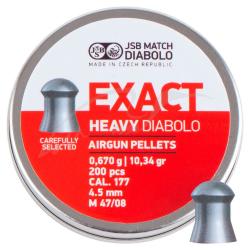 Пули пневматические JSB Diabolo Exact Heavy, 4,52 мм , 0,670 гр. (200шт/уп) Картинка Пули пневматические JSB Diabolo Exact Heavy, 4,52 мм , 0,670 гр. (200шт/уп)