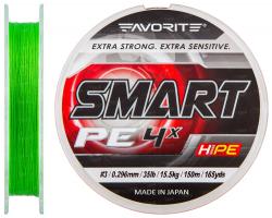Шнур Favorite Smart PE 4x 150м (салат.) #3.0/0.296мм 15.5кг Картинка Шнур Favorite Smart PE 4x 150м (салат.) #3.0/0.296мм 15.5кг