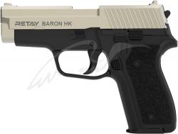 Стартовый пистолет Retay Baron HK 9мм. , рама-сатин, корпус-чёрный Картинка Стартовый пистолет Retay Baron HK 9мм. , рама-сатин, корпус-чёрный