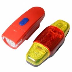 Велофара + задний фонарь для велосипеда KK890 ( 8LED/5LED, 3хAAA), красный Картинка Велофара + задний фонарь для велосипеда KK890 ( 8LED/5LED, 3хAAA), красный