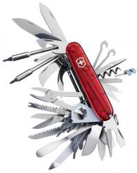 Нож Victorinox Swiss Champ XAVT прозр.красный Картинка Нож Victorinox Swiss Champ XAVT прозр.красный