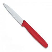 Нож кухонный Victorinox з хвилястим лезом, червоний  нейлон